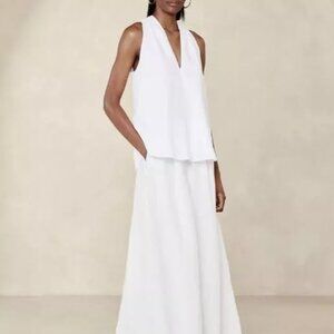 Banana Republic White Linen Halter Top - Size Large